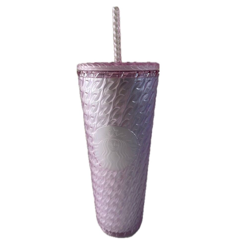 2024 Starbucks Light Pink Chain Link Doubled Wall Cold Cup Venti Tumbler 24oz
